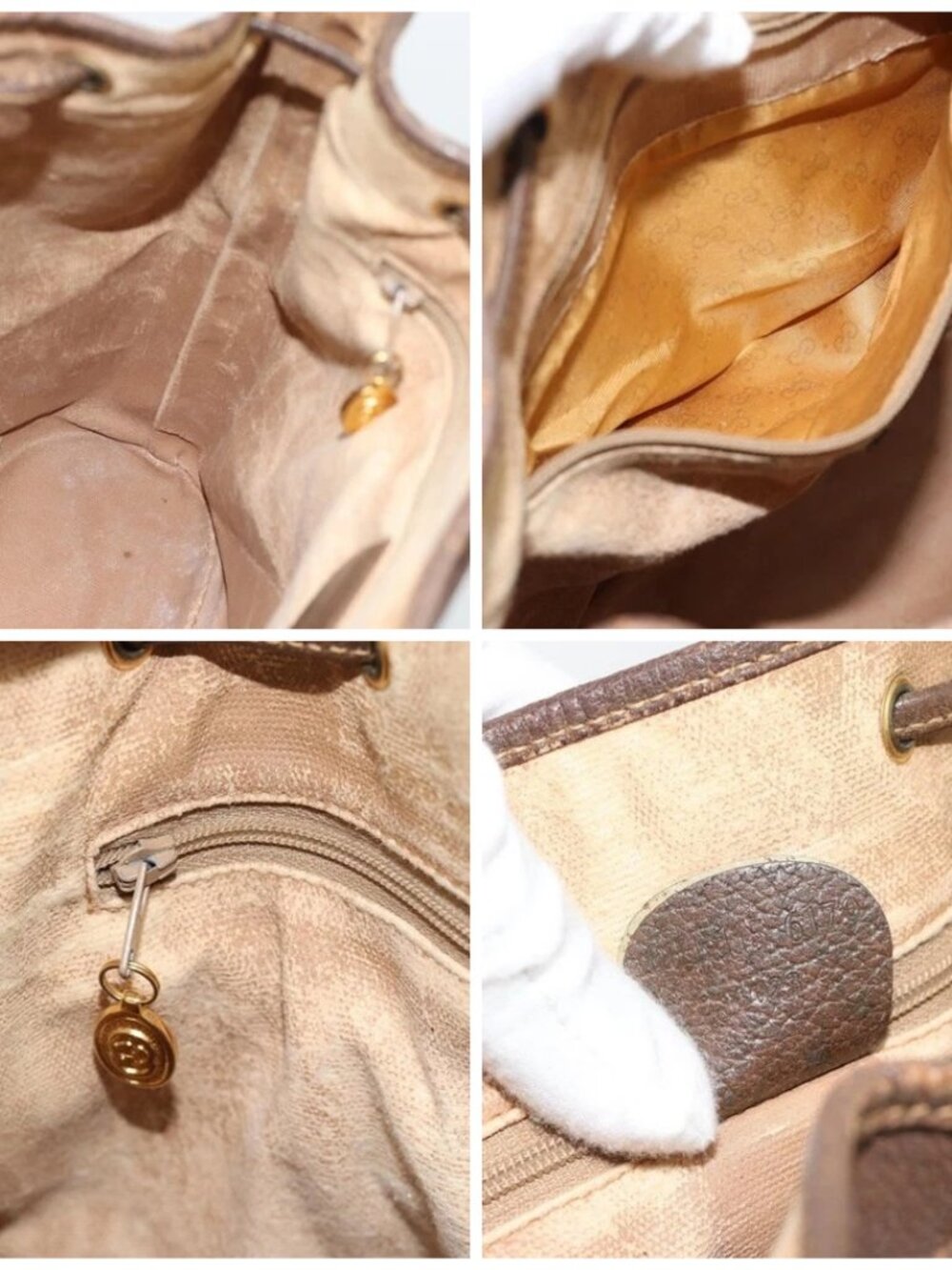 GUCCI GG Supreme Shoulder Bag PVC Beige Gold 001 115 6179 4023 Auth 182381 - Picture 15 of 16